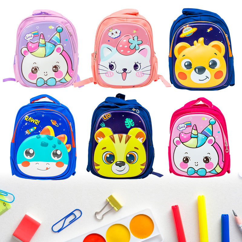 Mochila Escolar Infantil Bichinhos Alto Relevo